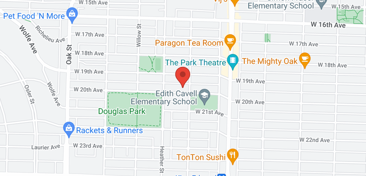 map of 623 W 20TH AVENUE